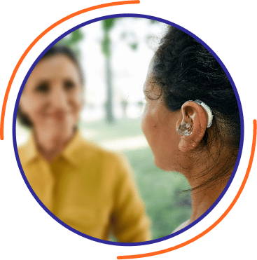 People with hearing aid connecting